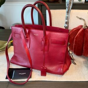 SAINT LAURENT SAC DE JOUR RED LEATHER BAG